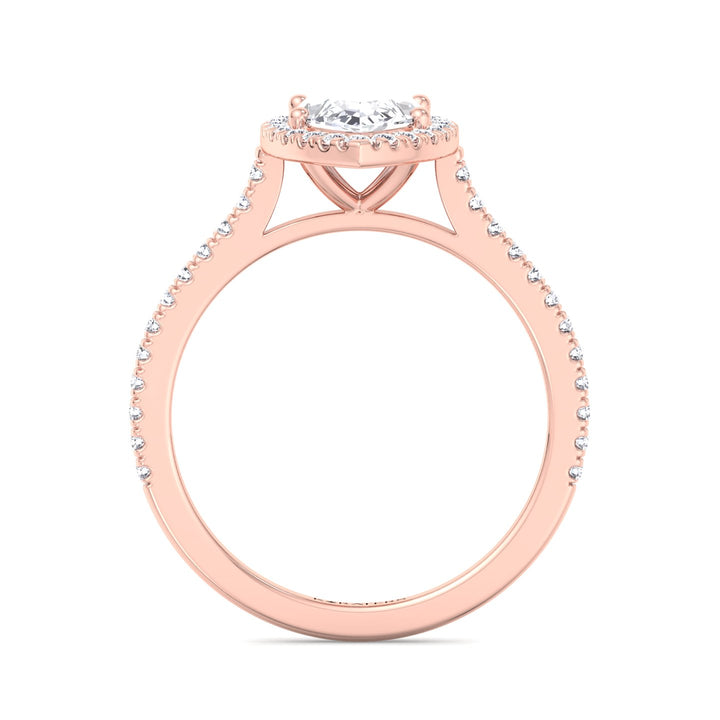Aster - Marquise Cut Lab Rose Gold Diamond Engagement Ring, Profile