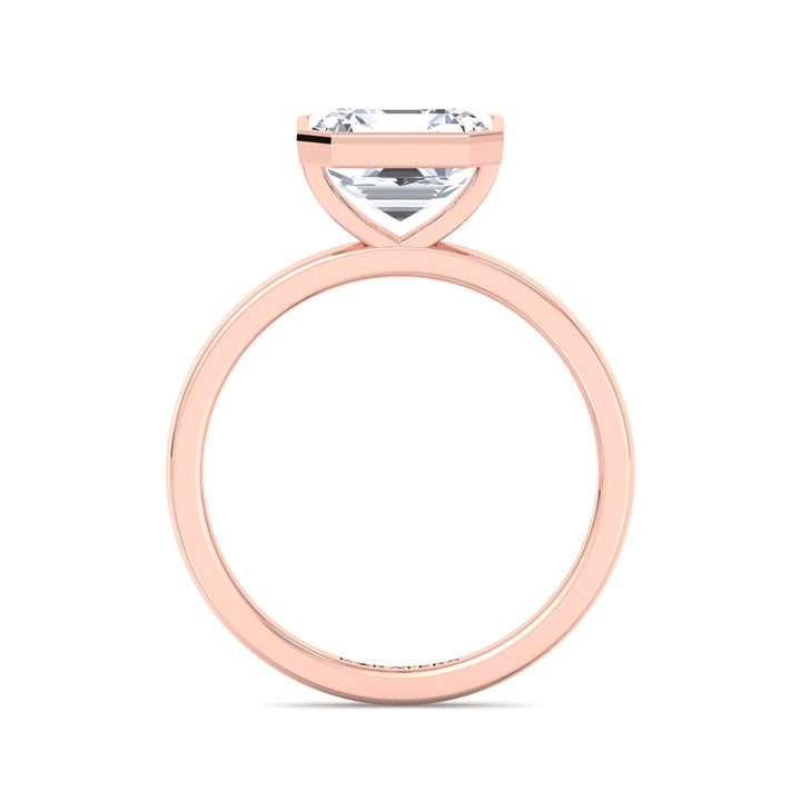 Beere - Asscher Lab Diamond Bezel Solitaire Ring Rose Gold