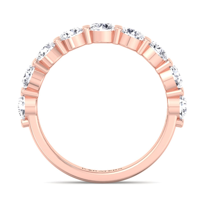 Calahorra - Round Cut Lab Rose Gold Diamond Eternity Band, Profile