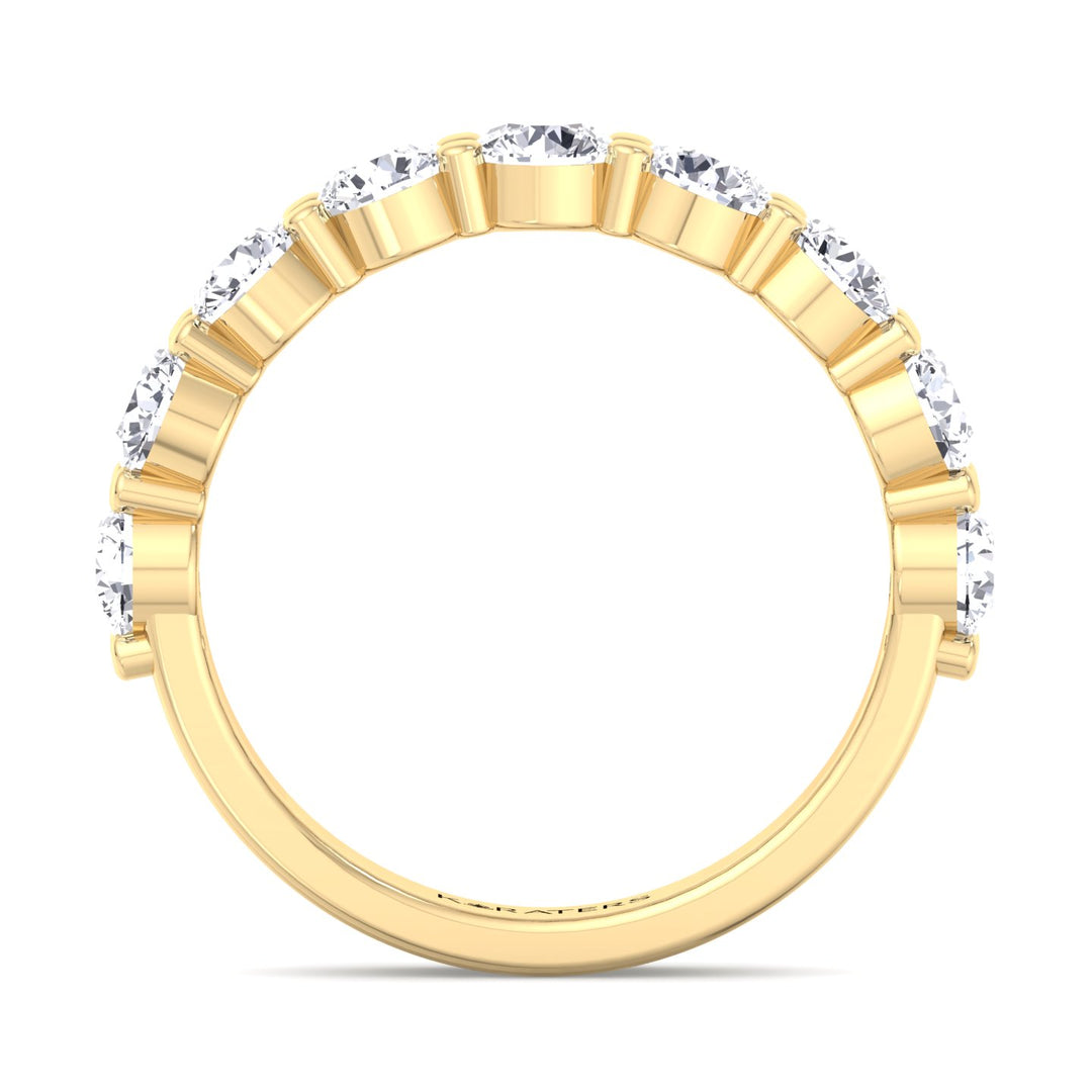Calahorra - Round Cut Lab Yellow Gold Diamond Eternity Band, Profile