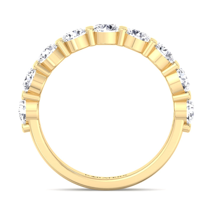 Calahorra - Round Cut Lab Yellow Gold Diamond Eternity Band, Profile