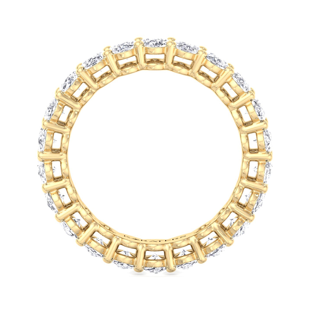 Candelli-Oval Cut Lab Yellow Gold Diamond Eternity Band, Profile
