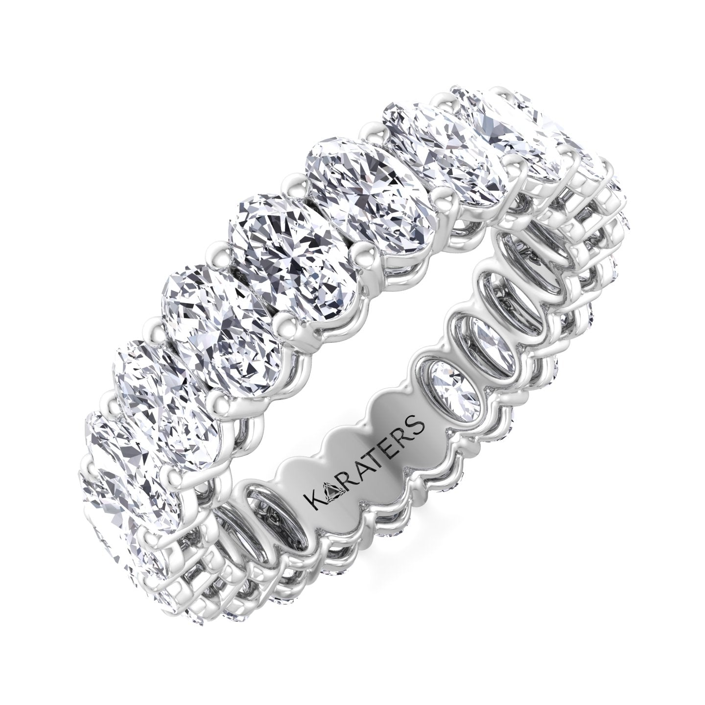 5CT Oval Cut Lab-Grown Diamond Eternity Band in 18K White Gold