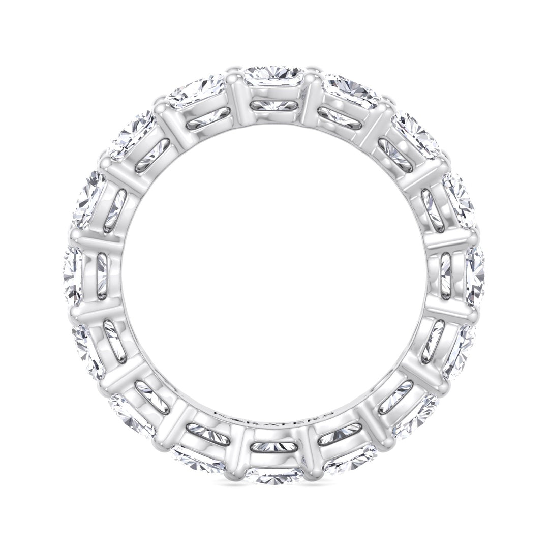 Caravaca-Cushion Cut Lab White Gold Diamond Eternity Band, Profile