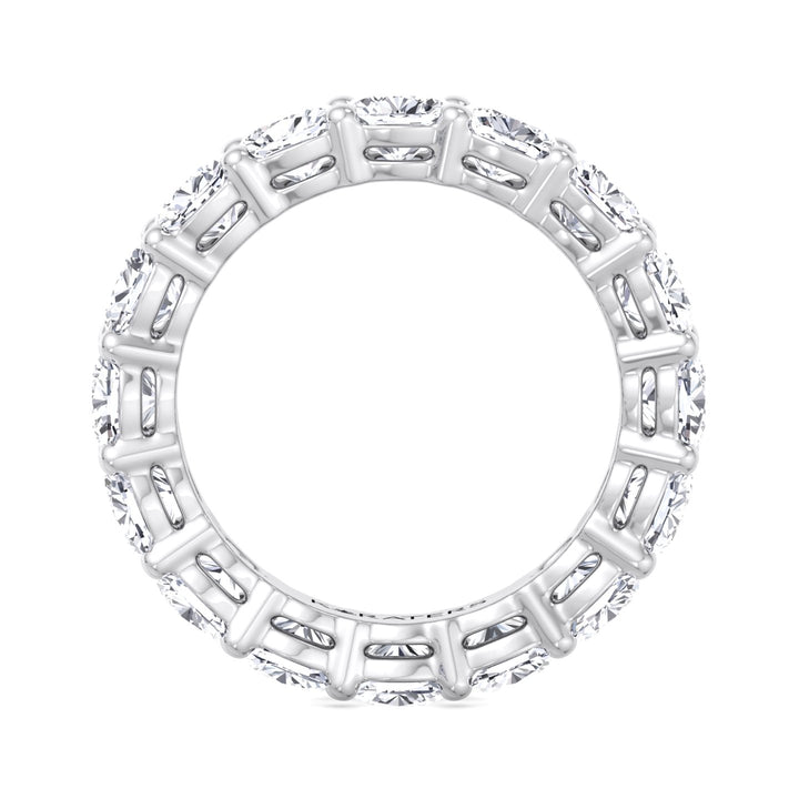 Caravaca-Cushion Cut Lab White Gold Diamond Eternity Band, Profile