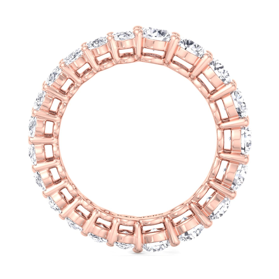 Cieza-Oval and Round Cut Lab Rose Gold Diamond Eternity Band, Profile