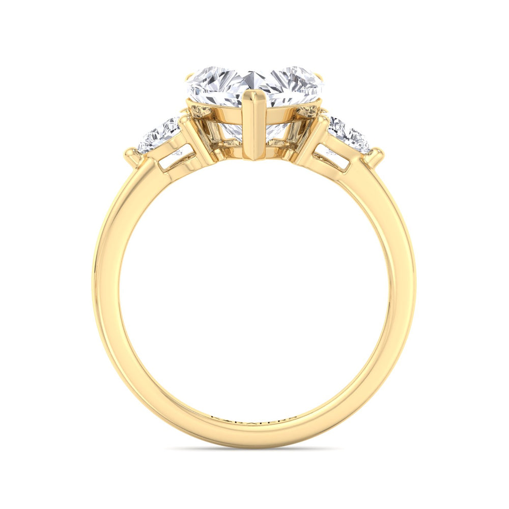 Daisy - Heart Halo Solitaire Lab Diamond Ring Yellow