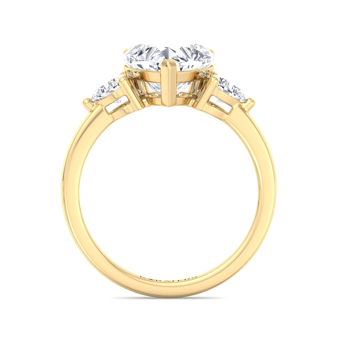 Daisy - Heart Halo Solitaire Lab Diamond Ring Yellow