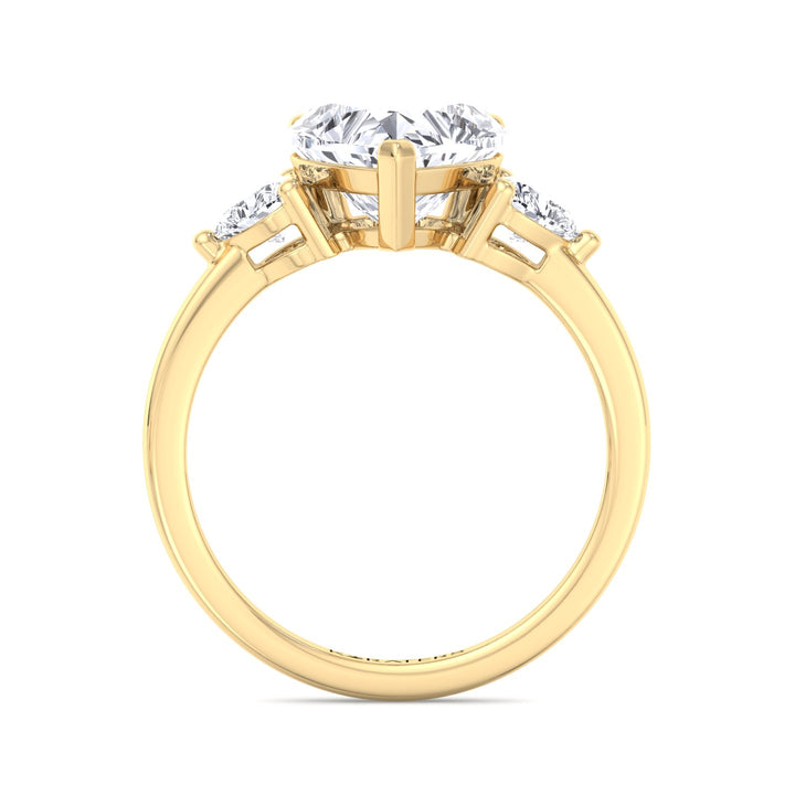 Daisy - Heart Halo Solitaire Lab Diamond Ring Yellow