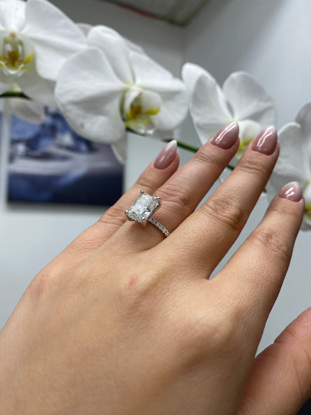 Radiant Cut Lab-Grown Hidden Halo Ring – Karaters