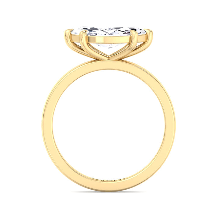 Echter-Marquise Cut Lab Yellow Gold Diamond East West Ring, Profile
