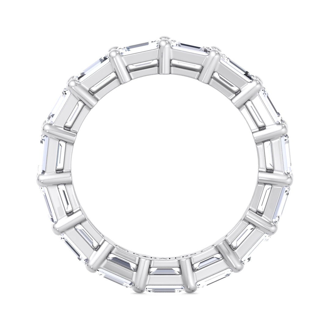 Emerald Cut Lab White Gold Diamond Eternity Band, Profile