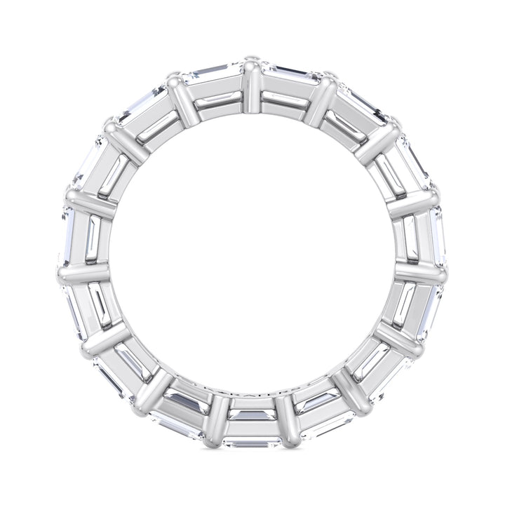 Emerald Cut Lab White Gold Diamond Eternity Band, Profile
