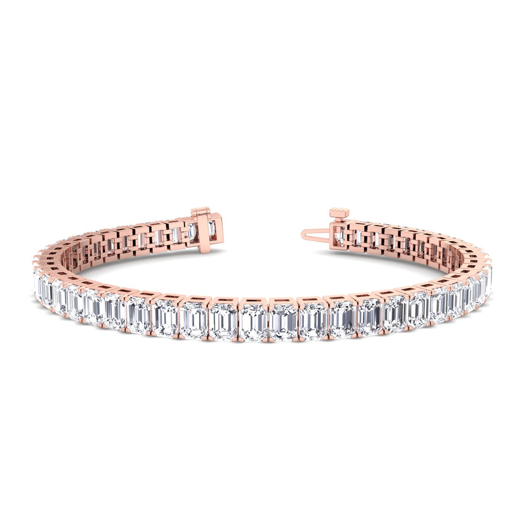 Emerald Lab Diamond Tennis Bracelet 14K Open Look