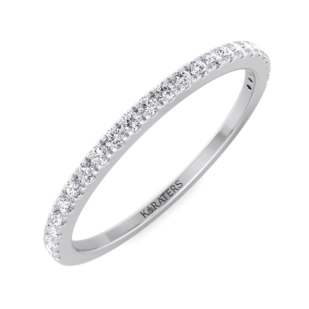 Gandia - Dainty Stackable Lab Grown Diamond Eternity Band, Top Down