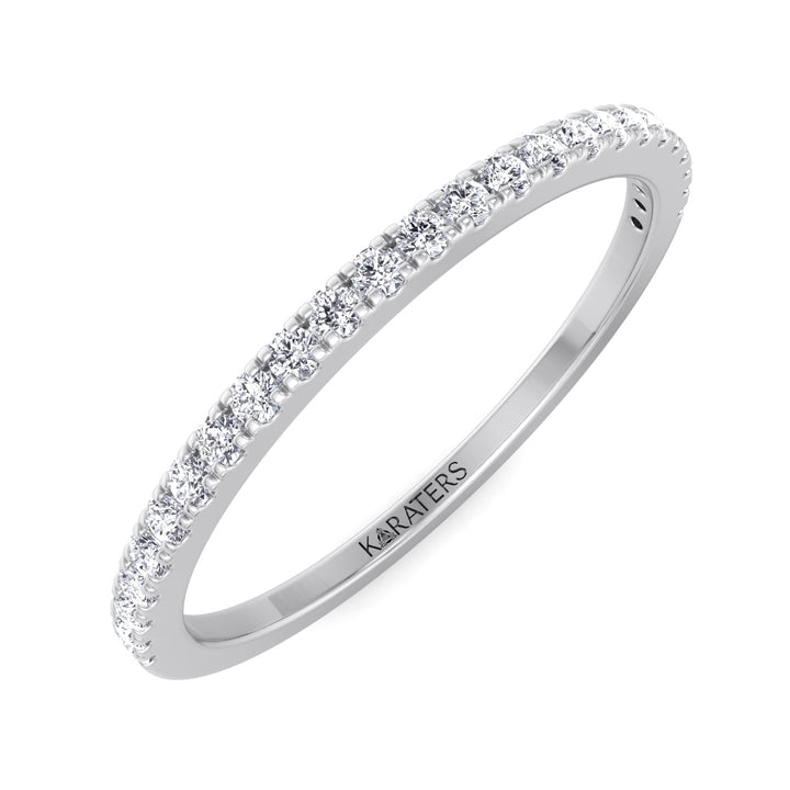 Gandia - Dainty Stackable Lab Grown Diamond Eternity Band, Top Down