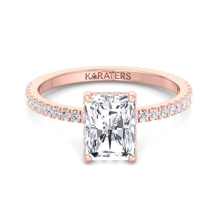 Hidden Halo Engagement Ring Rose Gold