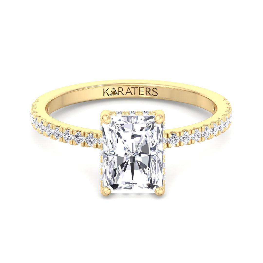 Hidden Halo Engagement Ring Yellow Gold