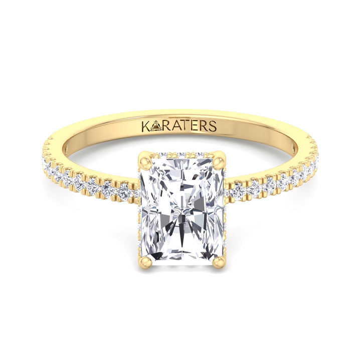 Hidden Halo Engagement Ring Yellow Gold