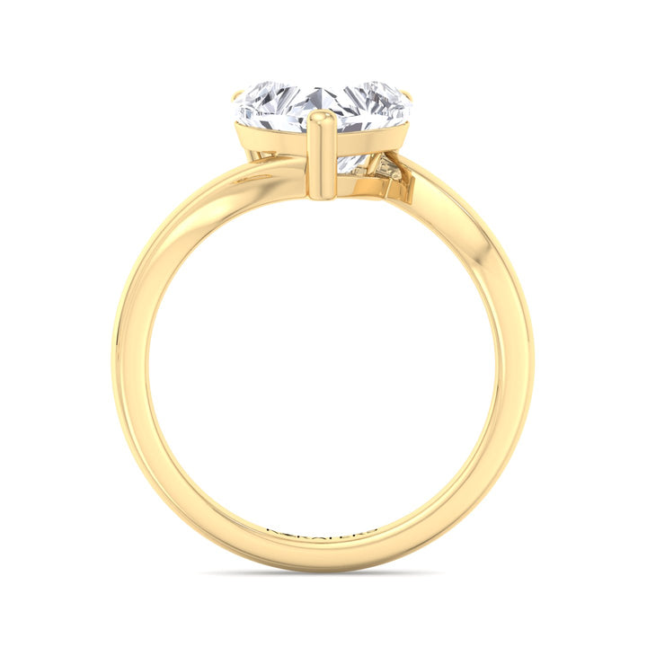 Hydrangea - Heart Solitaire Lab Diamond Ring Yellow