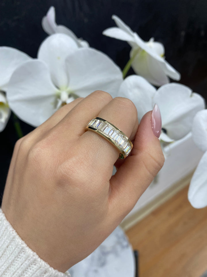 Jumilla - Channel Set Emerald Cut Lab Grown Diamond Eternity Band