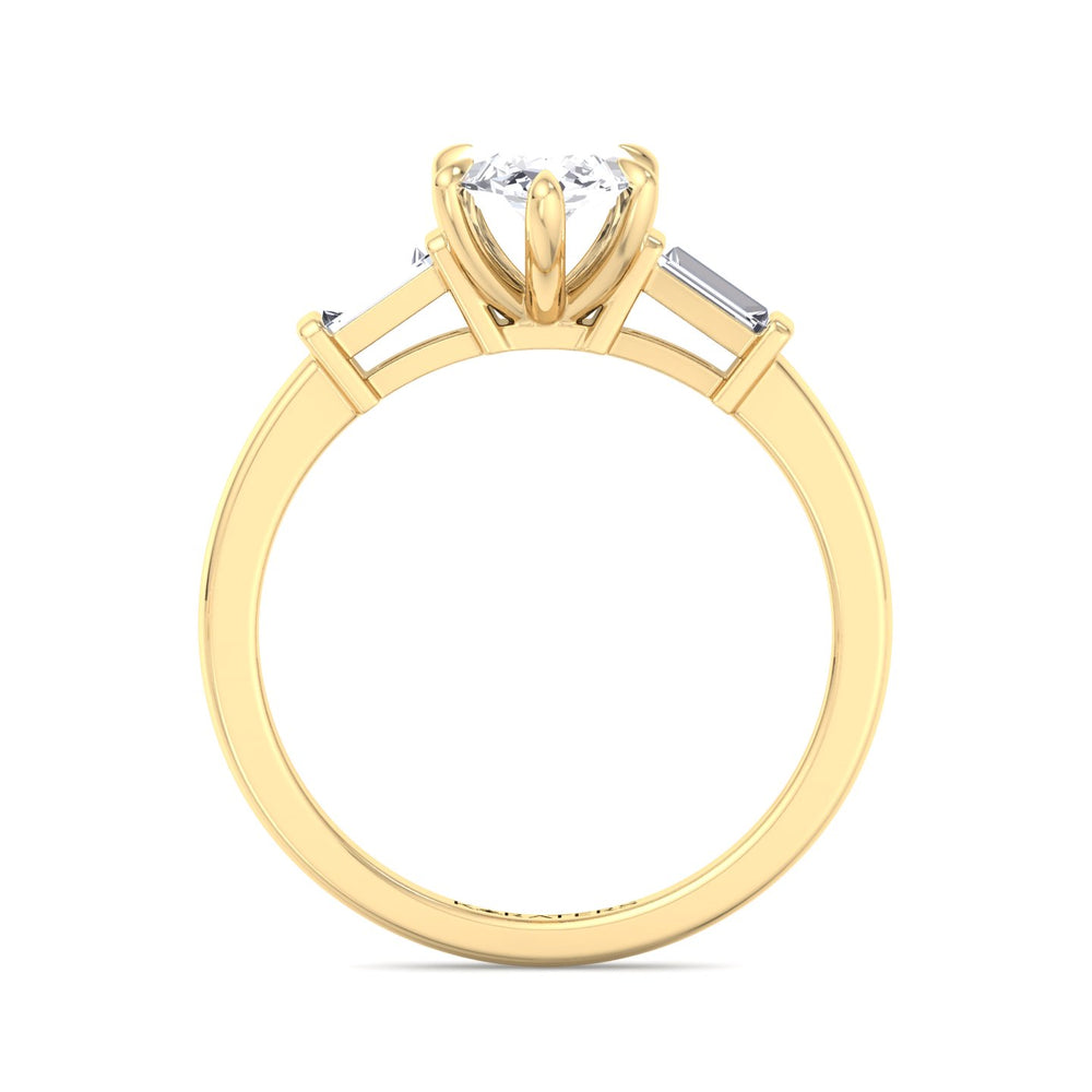 Iris-Marquise Cut Lab Yellow Diamond Engagement Ring, Profile