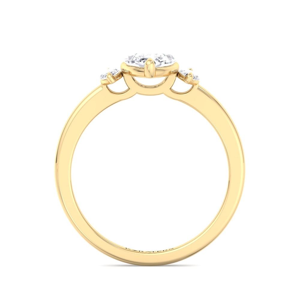 Kamille - Marquise Cut Solitaire Lab Yellow Gold Diamond Ring, Profile