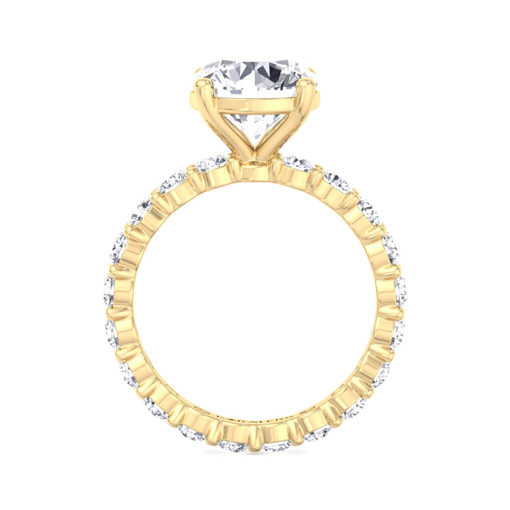 Kessel - Round Eternity Style Lab Diamond  Engagement Ring, Yellow Gold, Profile