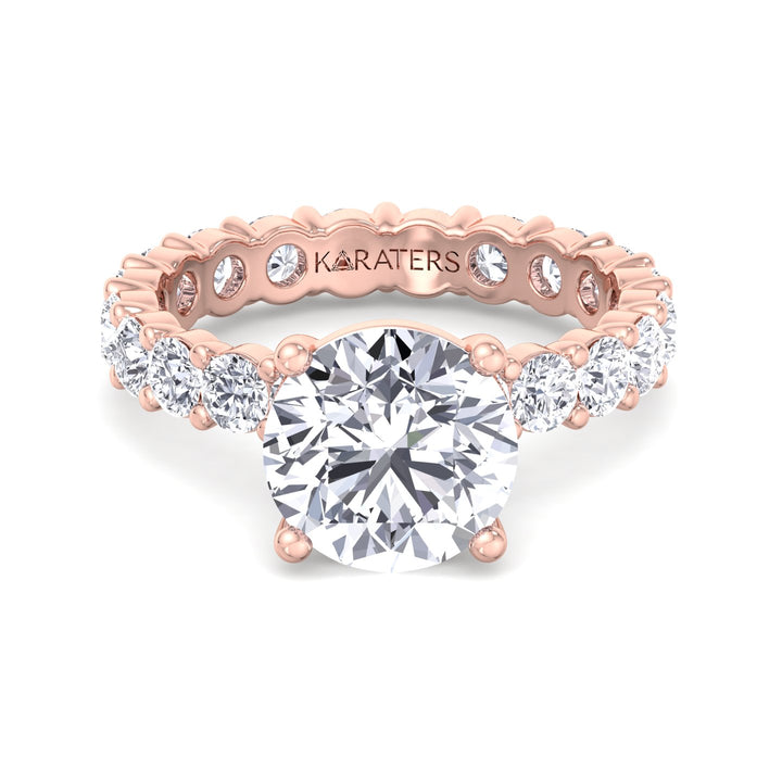 Kessel - Round Eternity Style Lab Diamond Ring, Rose Gold, Front