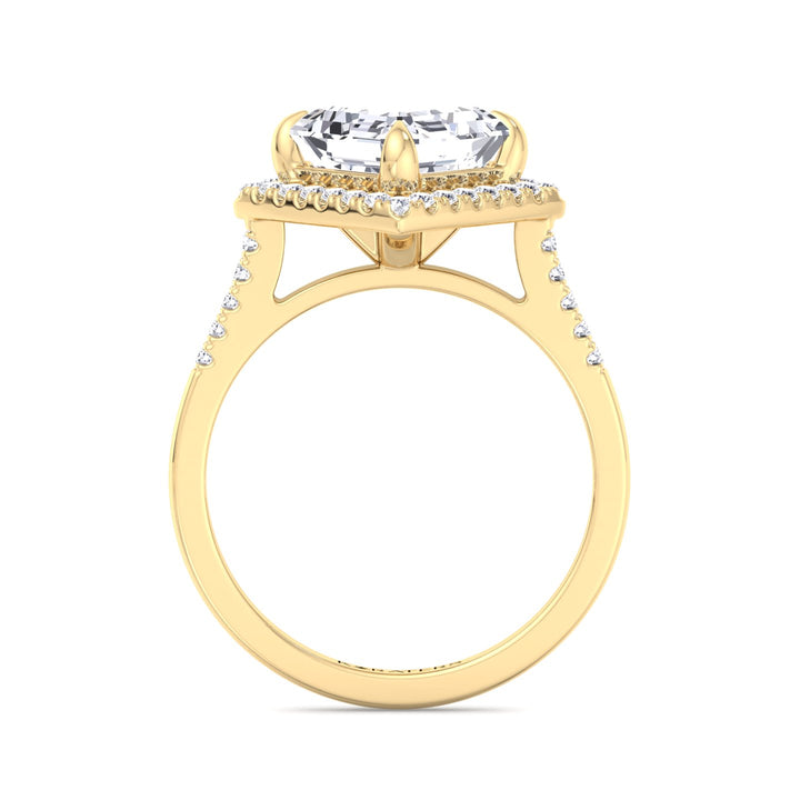 Kohle - Asscher Cut Lab Grown Diamond Ring Halo Yellow 