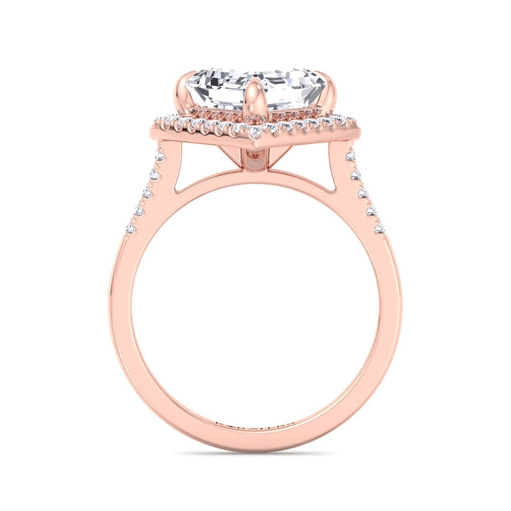 Kohle - Asscher Lab Diamond Ring Halo Rose Gold
