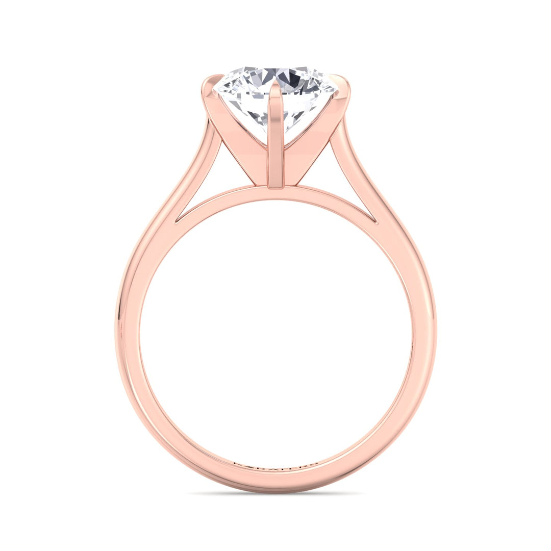 Laren - Round Solitaire Lab Diamond Engagement Ring, Rose Gold, Profile