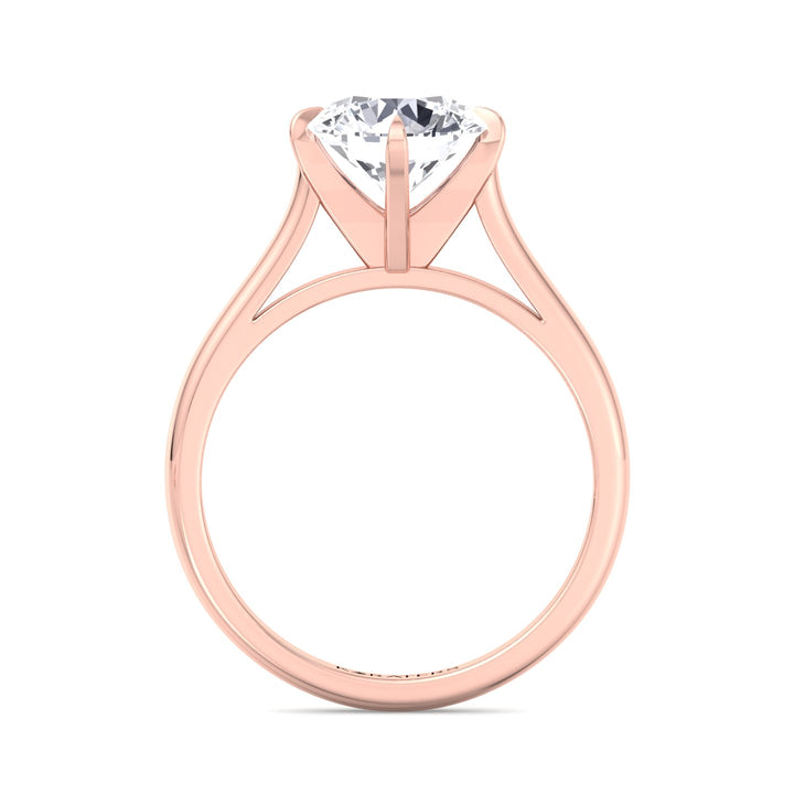 Laren - Round Solitaire Lab Diamond Engagement Ring, Rose Gold, Profile
