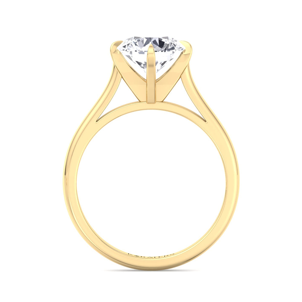 Laren - Round Solitaire Lab Diamond Engagement Ring, Yellow Gold, Profile