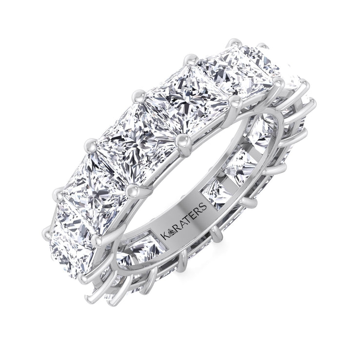 Lleida - Princess Cut Lab Grown Diamond Eternity Band, Tilted