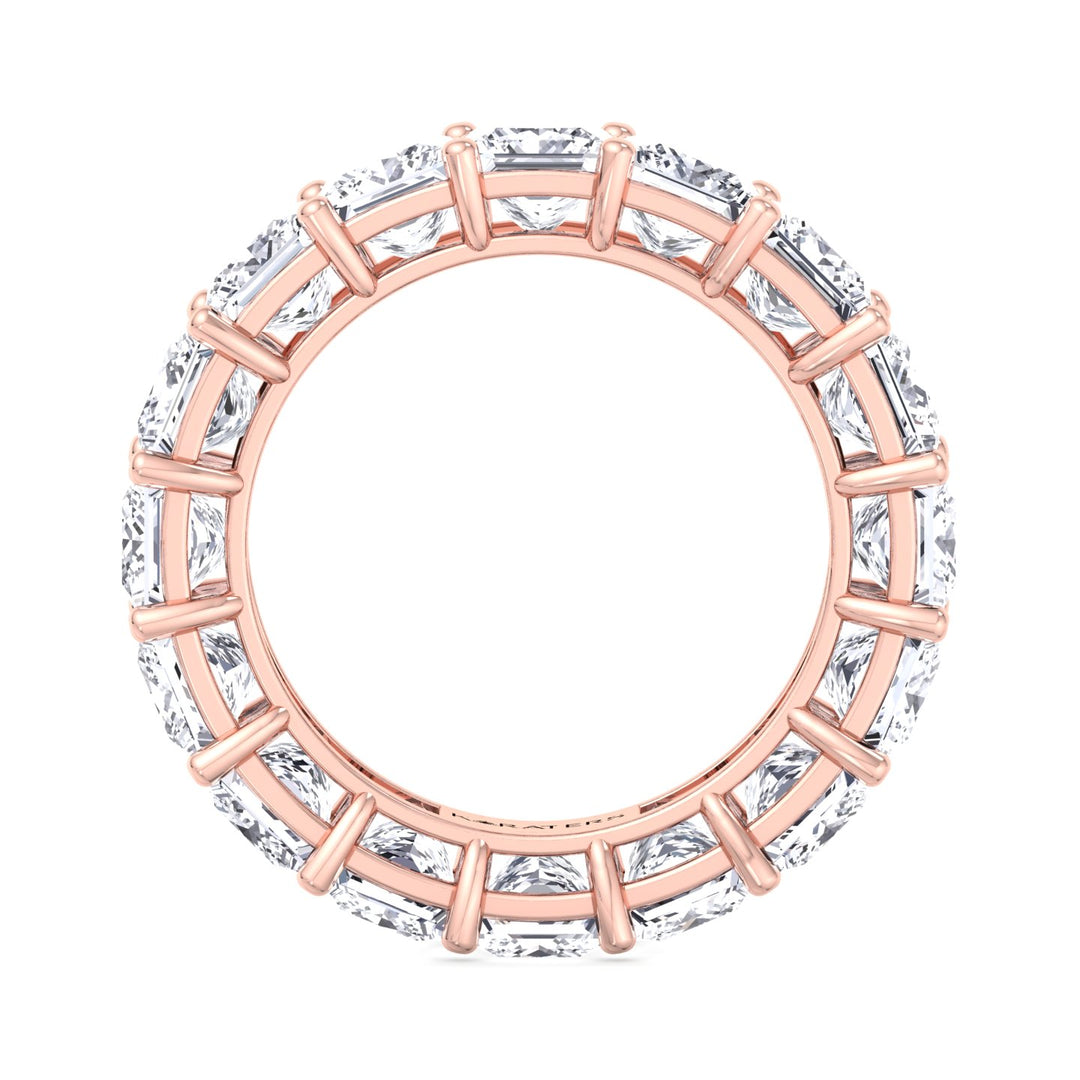 Lleida - Princess Cut Lab Rose Gold Diamond Eternity Band, Profile
