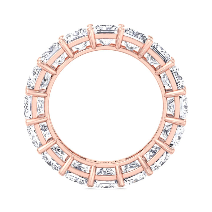 Lleida - Princess Cut Lab Rose Gold Diamond Eternity Band, Profile