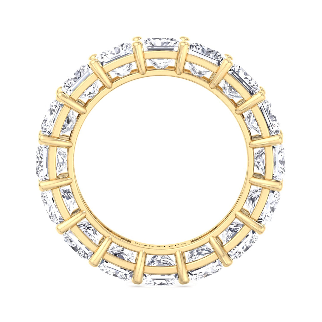 Lleida - Princess Cut Lab Yellow Gold Diamond Eternity Band, Profile