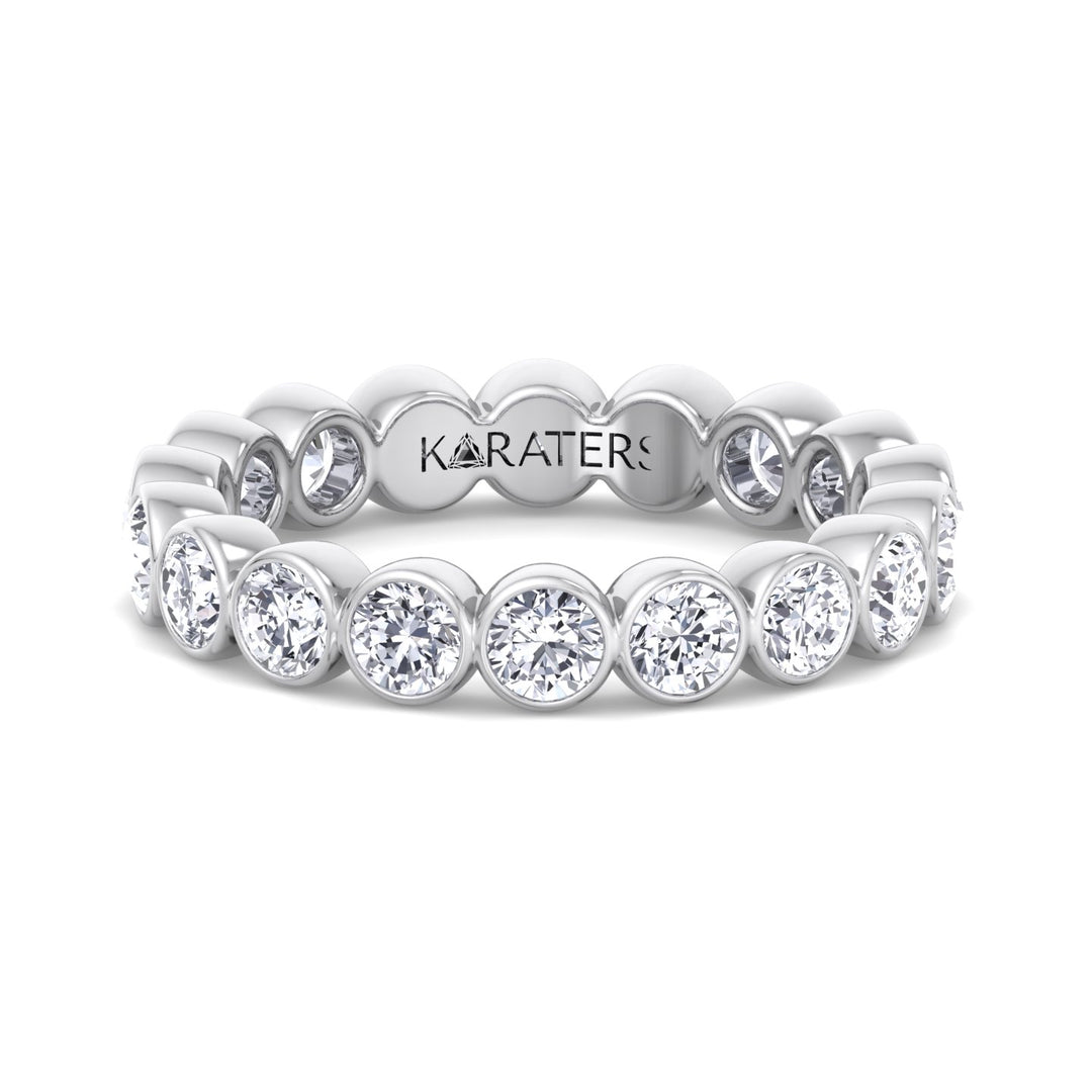 Manresa-Round Lab White Gold Diamond Bezel  Eternity Band, Front