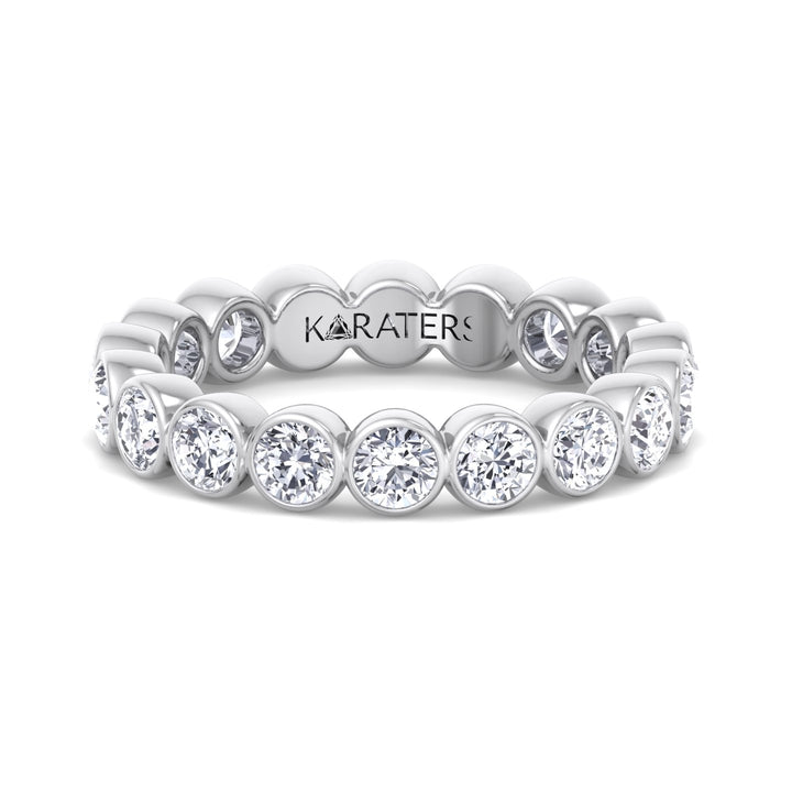 Manresa-Round Lab White Gold Diamond Bezel  Eternity Band, Front