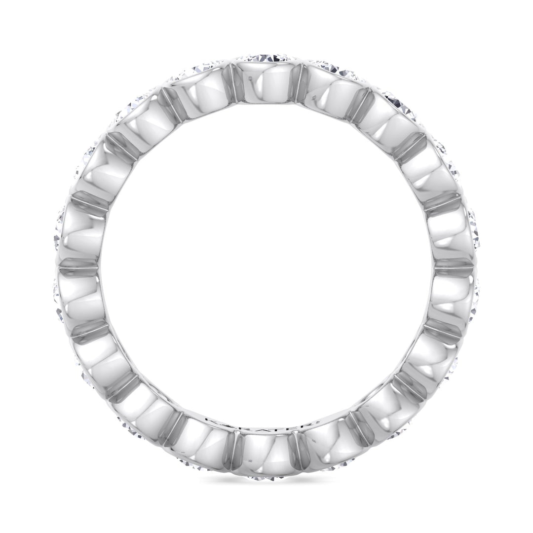 Manresa-Round Lab White Gold Diamond Bezel  Eternity Band, Profile