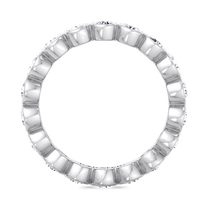 Manresa-Round Lab White Gold Diamond Bezel  Eternity Band, Profile