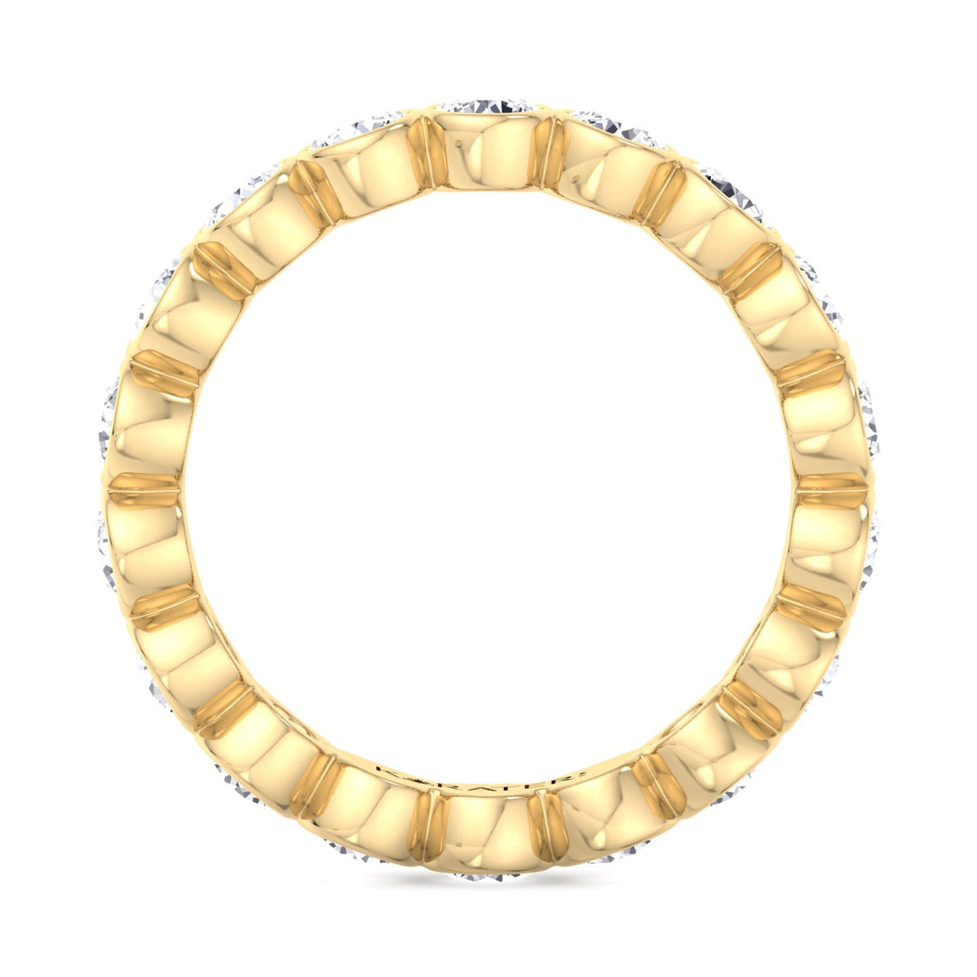 Manresa-Round Lab Yellow Gold Diamond Bezel Eternity Band, Profile