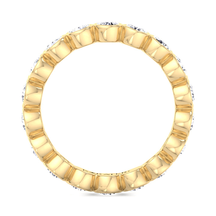 Manresa-Round Lab Yellow Gold Diamond Bezel Eternity Band, Profile