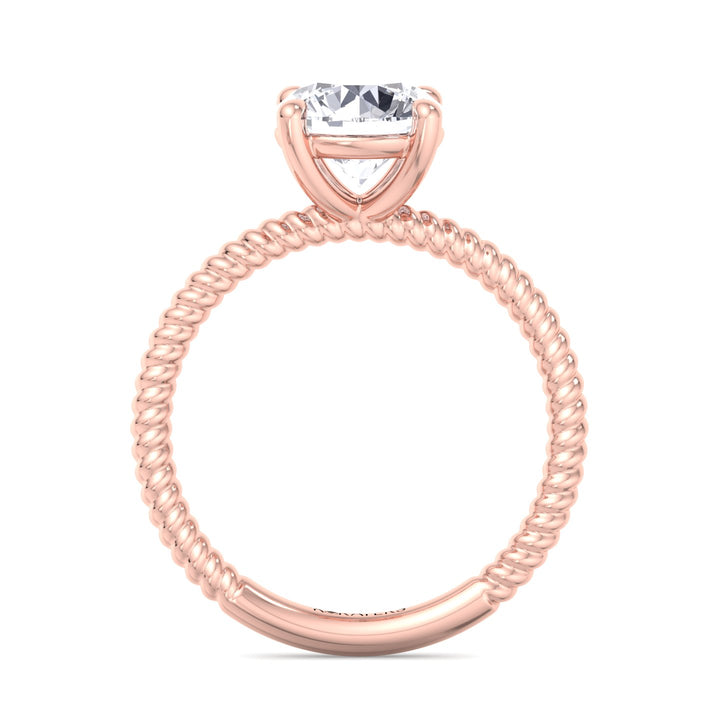 Mikalan - Twisted Band Round Lab Diamond Solitaire Ring, Rose Gold, Profile