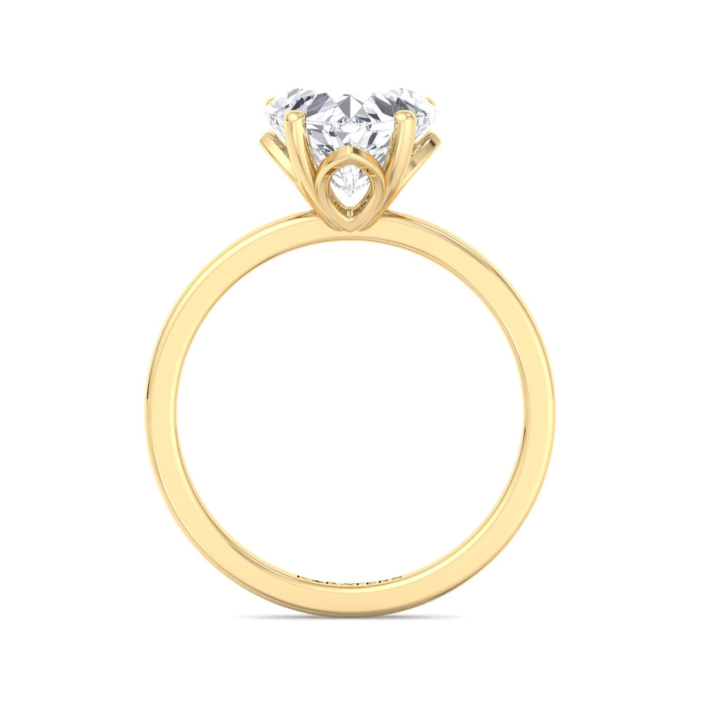 Orchid - Heart Shaped Solitaire Lab Diamond Ring Yellow