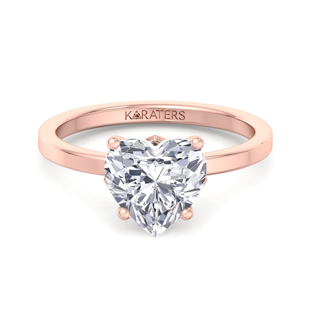 Orchid - Heart Solitaire Lab Diamond Ring Rose Gold