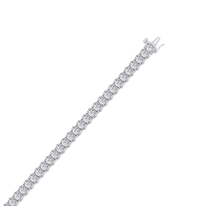 Oval Cut Graduated Lab Grown Necklace 14K White Clasp