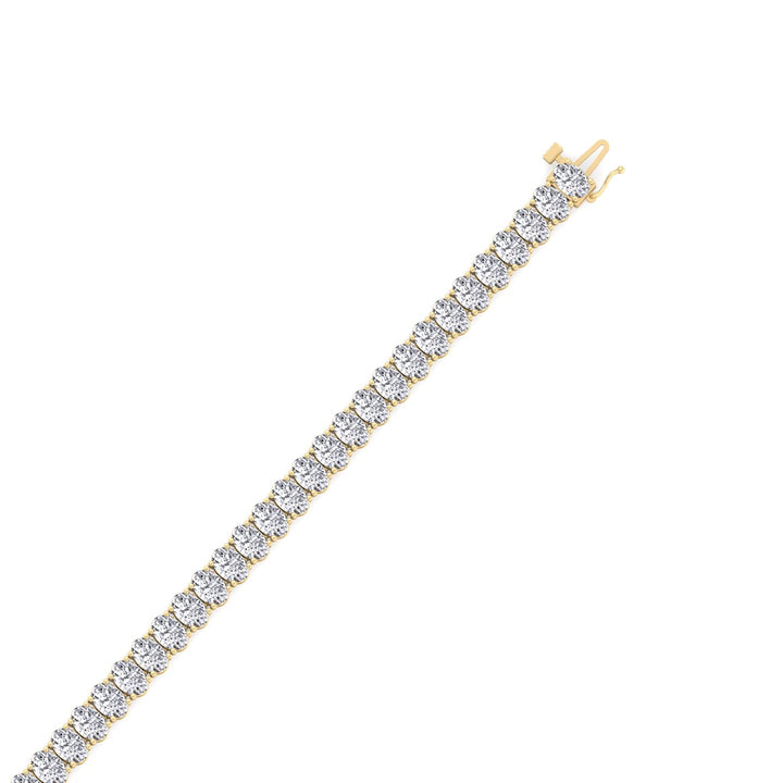 Oval Cut Graduated Lab Grown Necklace 14K Yellow Hook