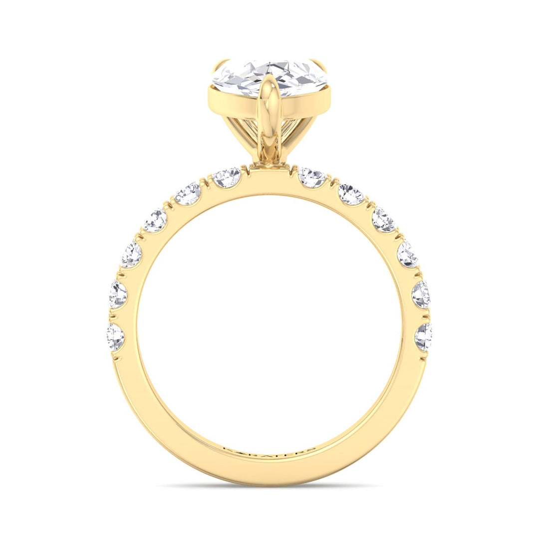 Palmdale - Pear Shape Lab Grown Yellow Diamond Ring, Profile